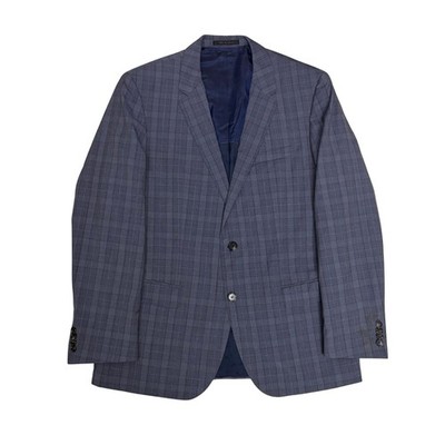 HUGO BOSS Blazer Sport Coat VIRGIN WOOL Super 110 Plaid Business Jacket 44R 