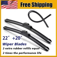 22" and 20" Windshield Wiper Blades Premium OEMQuality J-Hook Blades Bracketless