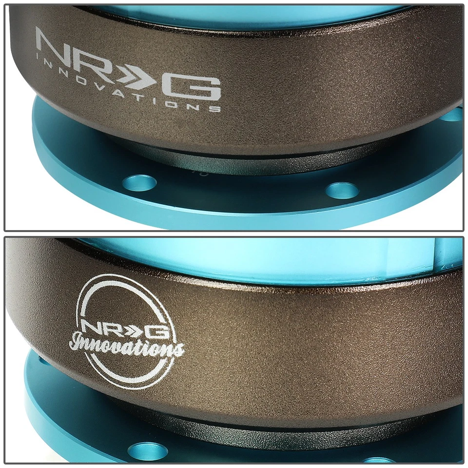 NRG Aluminum Steering Wheel Quick Release Gen 2.0 Minty Fresh Body/Titanium Ring - Image 3 of 4