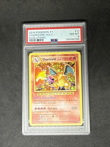PSA 8 Charizard #11 Holo - 2016 Pokemon XY Evolutions 11/108
