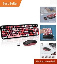 Colorful 2.4GHz Wireless Keyboard and Mouse Set, Plug and Play for All Devices