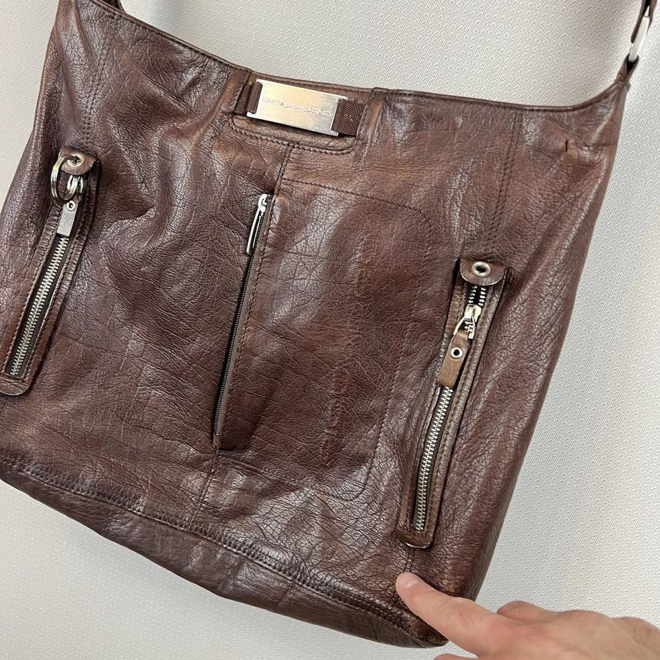 Bandolera de Hombro Piquadro Aprendiz Marrón Bolso Mensajero Italiano Talla Mediana Foto 4 de 4