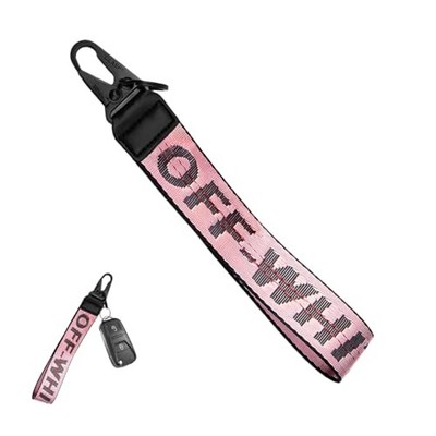 Car Keychain, Fabric Keychain Wrist Lanyard, Key Ring for Cars Keys Pink