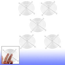 Office Metal 90 x 90mm Cooling Fan Grill Wire Finger Guards Silver Tone 5pcs