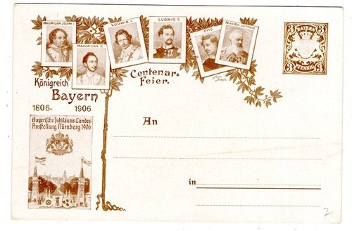 Bayern Private Ga Centenario 3Pf (Ca9649)
