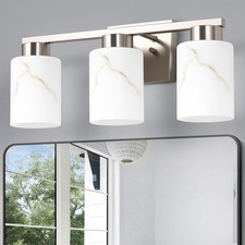 Mieloxiy 3-Light Bathroom Light Fixtures, Modern Vanity Lights, Brushed Nickel M