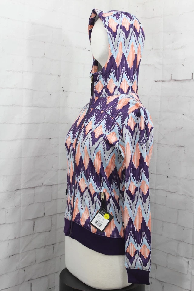 686 Allure Bonded Fleece Hoodie, Girls Youth Medium, Violet Ikat New - Image 2 of 4