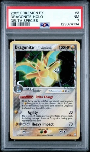 2005 POKEMON EX DELTA SPECIES #3 DRAGONITE-HOLO DELTA SPECIES PSA 7|POP 152|💎🔥