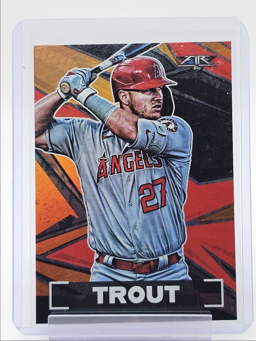 MIKE TROUT 2021 TOPPS FIRE BASEBALL ORANGE ANGELS #1 /299 Q5677