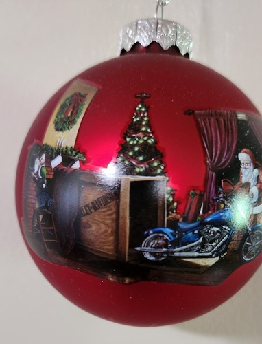 Harley Davidson 2009 Red Holiday Ball Ornament NEW in box. 96890-10V. 2 sided - Picture 17 of 17