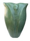 Vintage ROYAL HAEGER Arts Crafts Mission Revival Matte Green Petal Vase 7" TAGS!