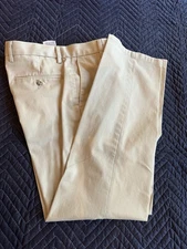 Dockers Mens Chinos Khakis Straight Leg Tan Classic Fit Flat Front, Sz 31 x 32