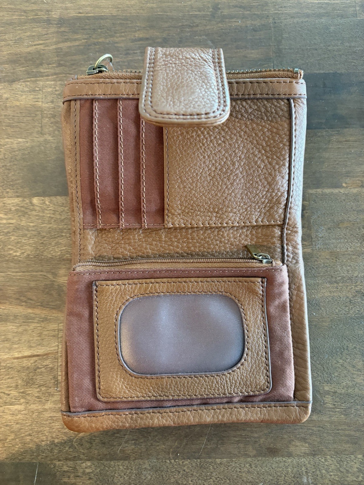 Brown Multi Pocket Fossil Wallet - image 3