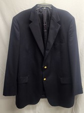346 BROOKS BROTHERS Classic Mens Blazer With Gold Buttons Navy Blue 50 LNG