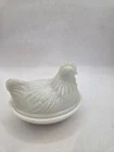 Vintage Hen on Nest Covered Dish Milk Glass White Kitchen Decor Collectible