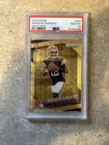 2025 Shedeur Sanders Rookie PSA 10 Prizm Gold Vinyl /5 Browns 302