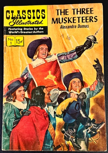 CLASSICS ILLUSTRATED #1 VG+ The Three Musketeers by Alexandre Dumas 1964 HRN150