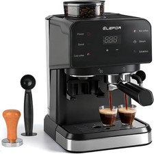 Espresso Machine 20 Bar, Coffee Maker with grinder Black