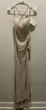 NEW NWT Velvi Eclipse Platinum Formal Gown Dress V110, Size Small