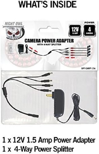 Night Owl Security Camera Power Adapter With 4-Way Power Splitter - Picture 4 of 5