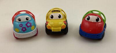 Oball Go Grippers Vehicles Bus Red Green Car Blue Flowered Car Lot Of 3