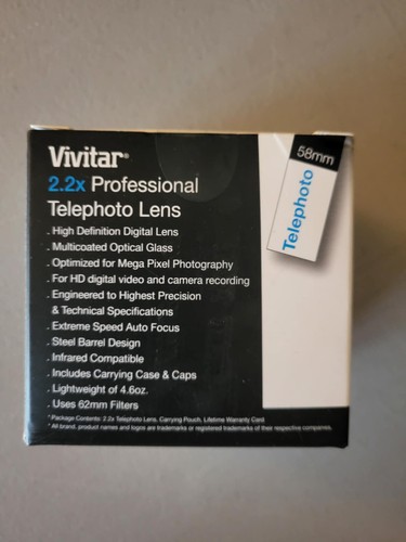 Vivitar 58mm 2.2X Professional Telephoto Lens. New! Sealed box!! - Picture 2 of 6