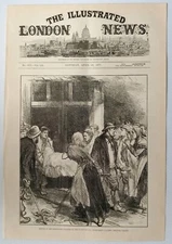 Illustrated London News 1877 print RESCUE OF IMPROSENED COLLIERS, RHONDA VALLEY