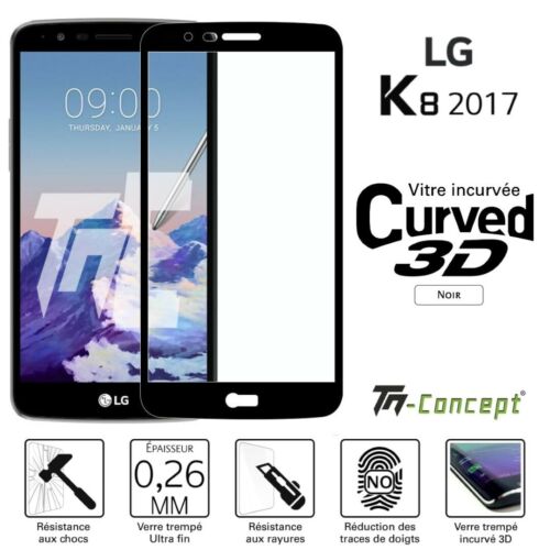 LG K8 (2017) - Verre trempé 3D incurvé - TM Concept® - Photo 1/8