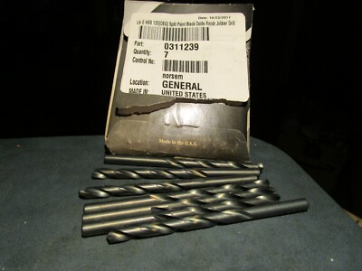 (7) Ltr E Hi-Moly 135 Split Point Black/Gold Heavy Duty Screw Machine Drill
