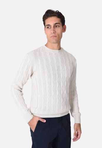 Maglione Uomo Invernale con Trecce Girocollo Made in Italy Pullover Slim Fit - Imagen 3 de 21