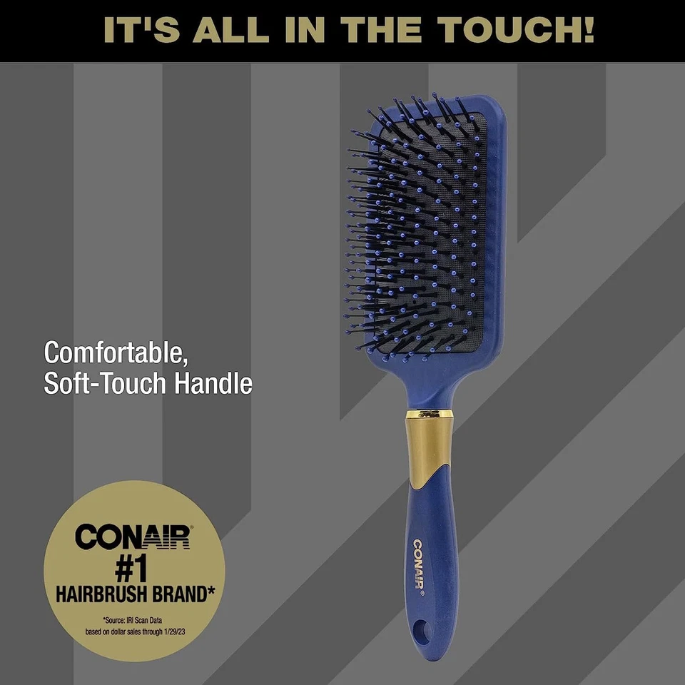Conair Velvet Touch Hairbrush for Thick Hair, Detangler Brush with Nylon Bristle - Image 2 of 4