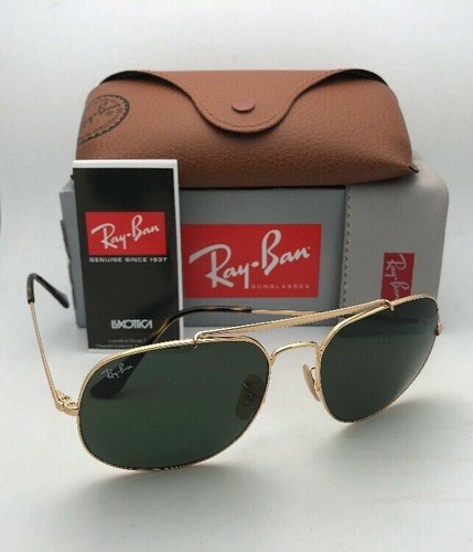 New RAY-BAN Sunglasses GENERAL RB 3561 001 57-17 Gold Frames G-15 Green Lenses - Picture 12 of 12