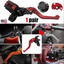 Universal 7/8'' Motorcycle CNC Brake Clutch Master Cylinder Reservoir Lever Set