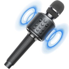 Bluetooth Karaoke Microphone For Kids & Adults, Wireless Rechargeable Mic Wit...