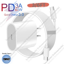 20W PD Fast Wall Charger Dual Type C Cable For Samsung Galaxy A13 A33 A53 A73 5G