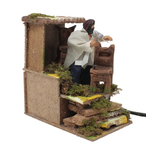 Pastore per Presepe in Movimento Aggiusta Sedie Statuina Terracotta 10 cm - Foto 3 di 6