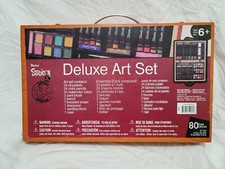 Darice Studio 71 Deluxe Art Set in Wooden Case, 80 Pieces