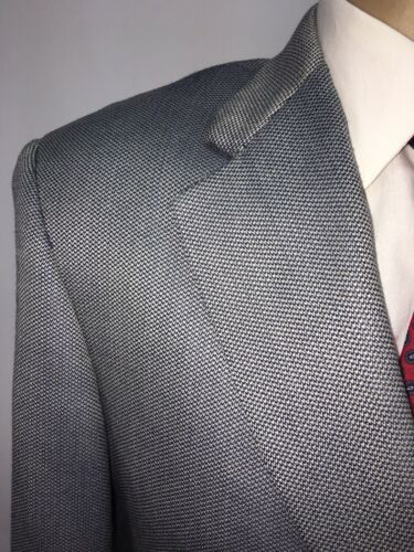 BURBERRY MENS SPORTS COAT BLAZER SUIT JACKET SIZE 40R SILVER BLACK NAILS HEAD - Picture 2 of 12