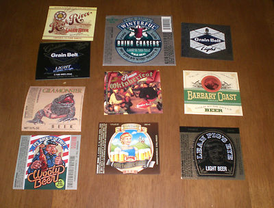 10 MINNESOTA BEER BOTTLE LABELS - GILA MONSTER BREWING - WILLIAM & SCOTT - 