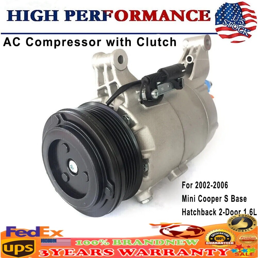 AC Compressor w/ Clutch For 2002-2006 Mini Cooper S Base Hatchback