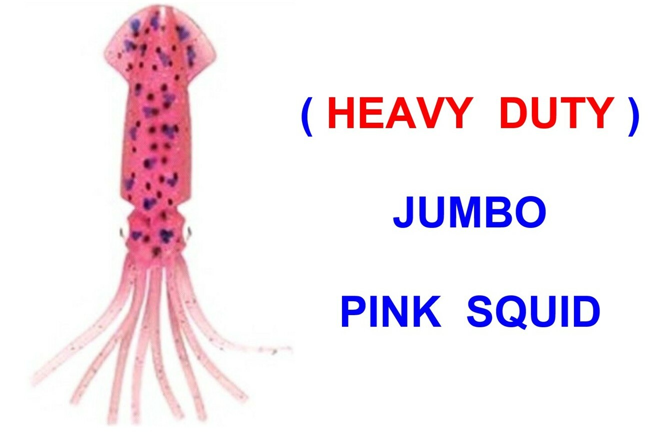 JUMBO PINK SQUID SOFT BAIT MUPPET SEA FISHING BOAT ROD COD LURES RIGS PIRKS JIGS