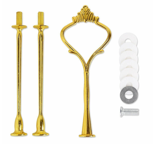 1 Set 3 Ebenen Griff Beschläge Gold für Teeladen Zimmer Hotel Party Kuchen Teller Ständer