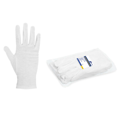 Meditrade Baumwolle-Trikothandschuhe Unterziehhandschuhe weiß 10 Paar Gr. 6-15