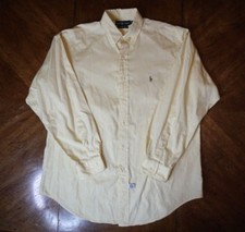 Ralph Lauren Yarmouth 100 Cotton16 34/35 Button Down Shirt Yellow