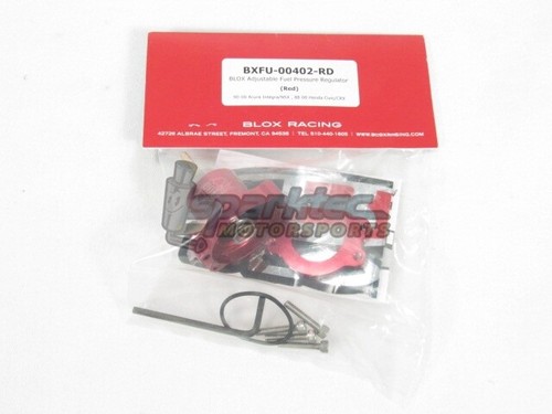 BLOX Racing Adjustable Fuel Pressure Regulator Red FPR w/ Gauge Civic Integra - Picture 3 of 6