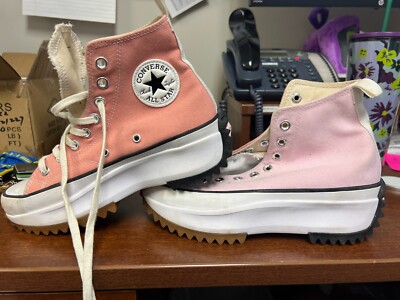 Converse Run Star Hike Two Tone Pink Chunk Platform Sneakers USW8