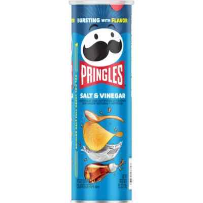 3 Pack Pringles Salt & Vinegar Flavor Potato Crisps 5.5 oz. Canisters