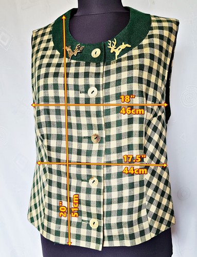 CHALECO VINTAGE SPORTALM OKTOBERFEST DIRNDL TIROL LINO MUJER MANGAS: EE. UU. 16/EU44 - Imagen 2 de 7