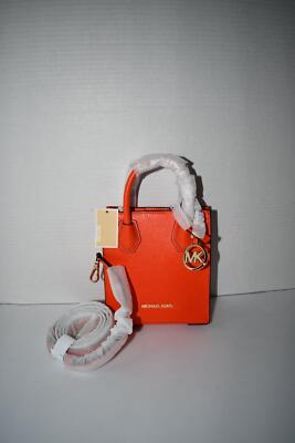 MICHAEL KORS Mercer X SMALL Pebbled Leather Crossbody Bag In Poppy #35S1GM9T0L N