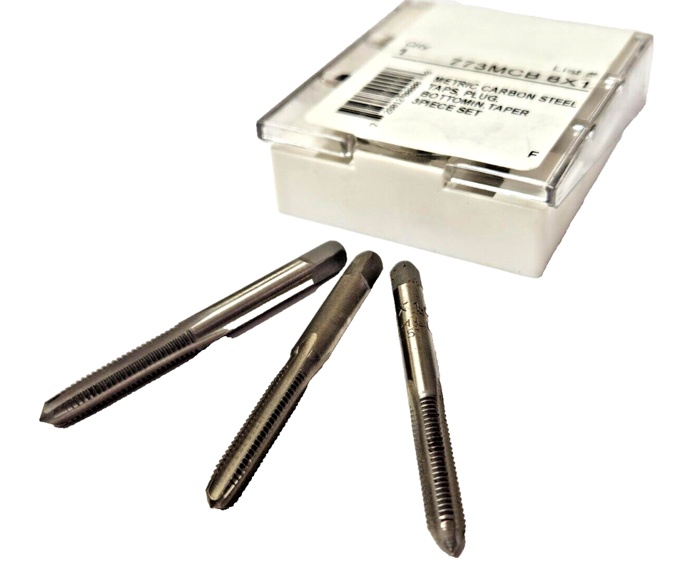 6 Mm X 1.00 HSS TAP SET 3 Piece M6 Taper Plug Bottoming D5 Made In USA - Foto 6